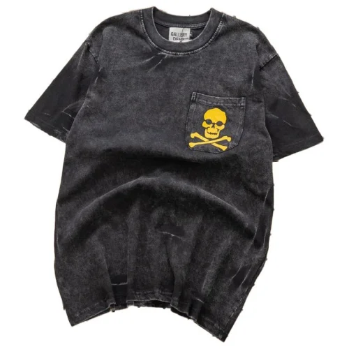 Футболка Gallery Dept Yellow Skull And Bones "Black"