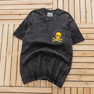 Футболка Gallery Dept Yellow Skull And Bones "Black" фото № 2