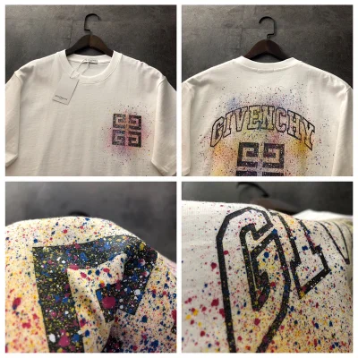 Футболка Givenchy Logo With Splashes Of Paint "White" фото № 9