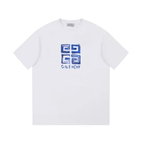 Футболка Givenchy With Blue Text Logo "White"