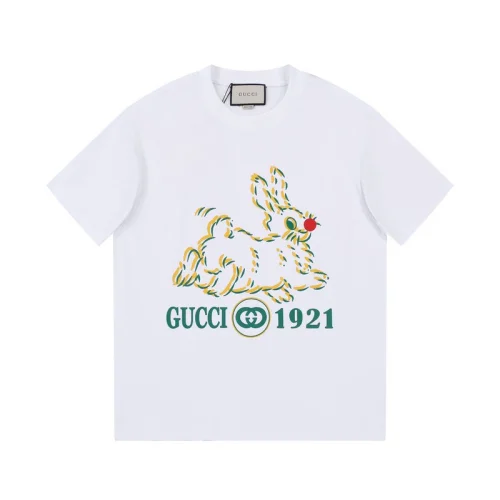 Футболка Gucci Fleeing Rabbit Print "White"