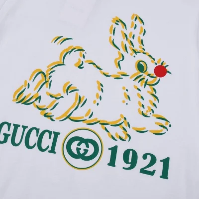 Футболка Gucci Fleeing Rabbit Print "White" фото № 7