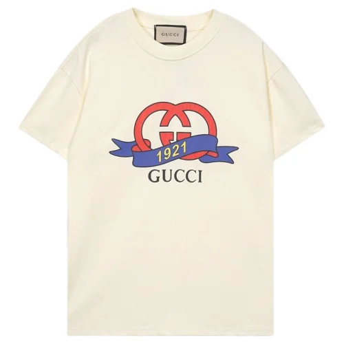 Футболка Gucci With Red Letter Logo "Cream"