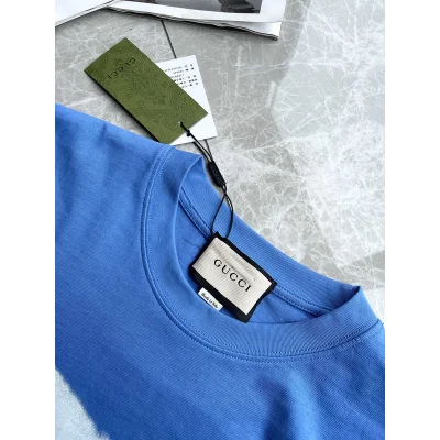 Футболка Gucci Large Brand Logo "Blue" фото № 3