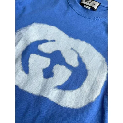 Футболка Gucci Large Brand Logo "Blue" фото № 4