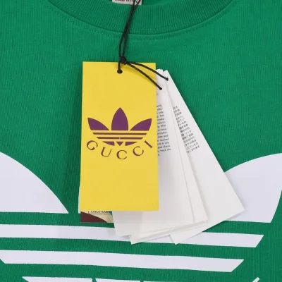 Футболка Gucci X Adidas Big Logo "Green" фото № 2