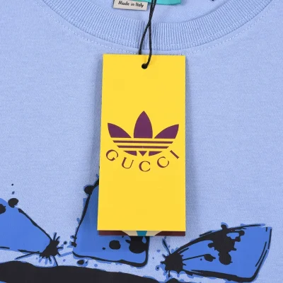 Футболка Gucci X Adidas Logo In The Center "Blue" фото № 5