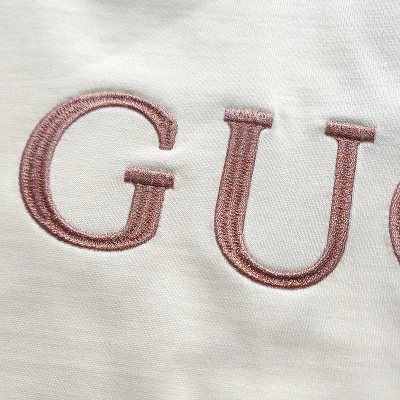 Футболка Gucci Embroidered Brand Name "White" фото № 7