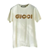 Футболка Gucci Made Of Sequin Logo "White"