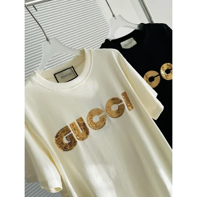 Футболка Gucci Made Of Sequin Logo "White" фото № 2