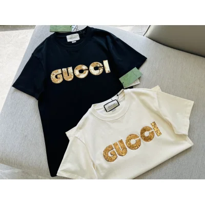 Футболка Gucci Made Of Sequin Logo "White" фото № 7