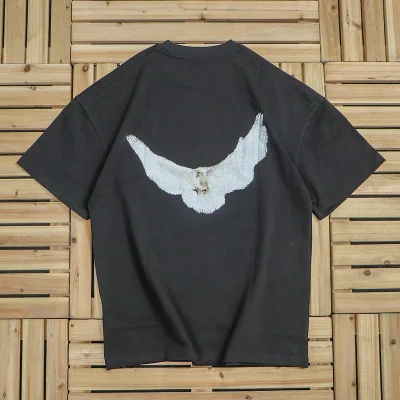 Футболка Jil Sander Front Inscription And Back Bird Print "Black" фото № 2