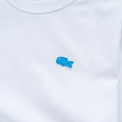 Футболка Lacoste Cotton With Logo Brand "White" фото № 5