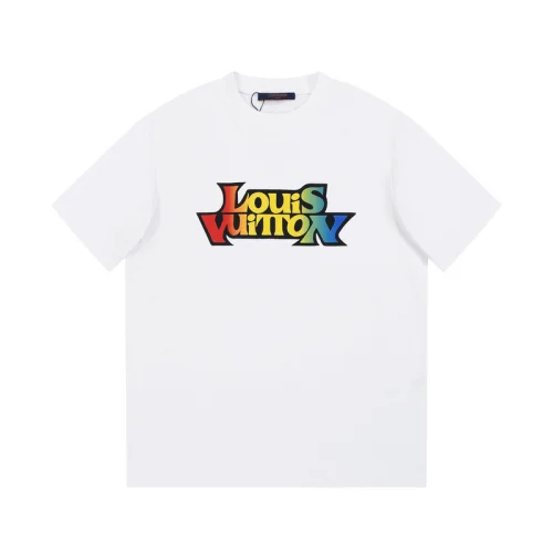 Футболка Louis Vuitton Rainbow Color Logo "White"