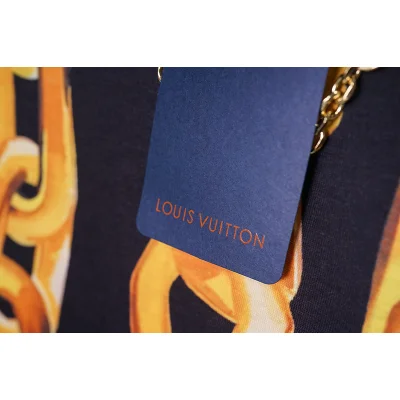 Футболка Louis Vuitton Printed With Gold Chains "Black/Yellow" фото № 8
