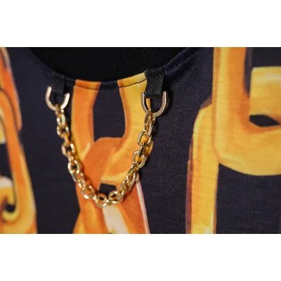 Футболка Louis Vuitton Printed With Gold Chains "Black/Yellow" фото № 7