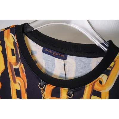 Футболка Louis Vuitton Printed With Gold Chains "Black/Yellow" фото № 2