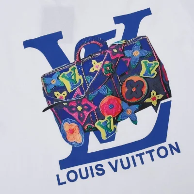 Футболка Louis Vuitton With Bright Print Of Travel Bag "White" фото № 5