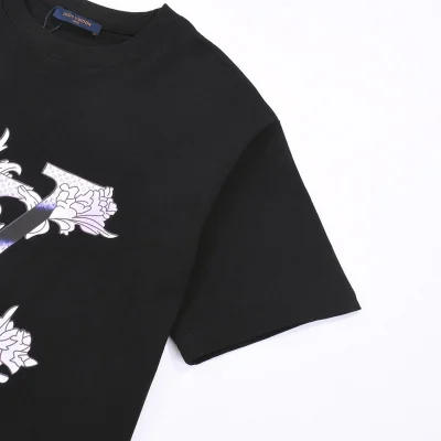 Футболка Louis Vuitton Printed With Leaves "Black" фото № 5