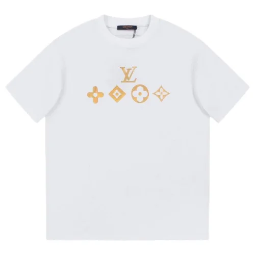 Футболка Louis Vuitton Gold Emblem Print "White"