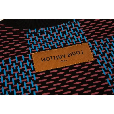 Футболка Louis Vuitton Chess Print And Text Logo "Blue/Brown" фото № 2