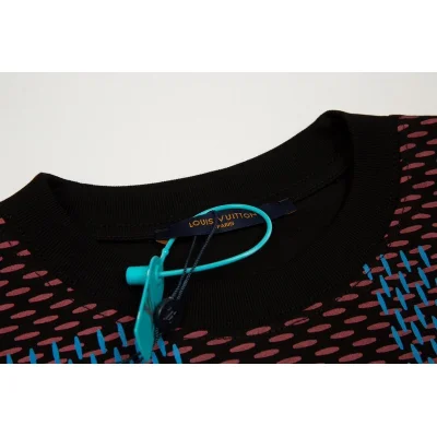 Футболка Louis Vuitton Chess Print And Text Logo "Blue/Brown" фото № 4