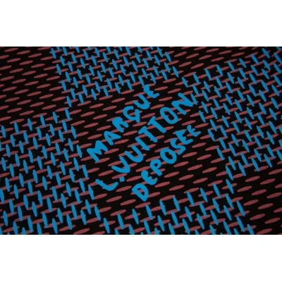 Футболка Louis Vuitton Chess Print And Text Logo "Blue/Brown" фото № 5