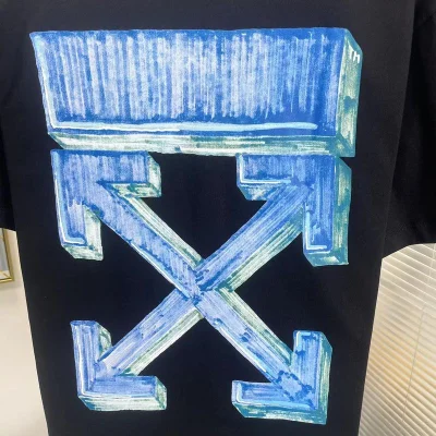 Футболка Off White Blue Volumed Logo "Black" фото № 4 Футболка Off White Blue Volumed Logo "Black" фото № 4