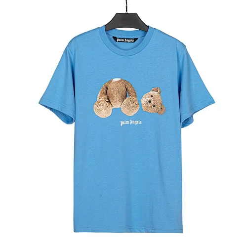 Футболка Palm Angels Print With A Plush Toy And Logo "Blue"