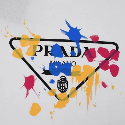 Футболка Prada Spots Of Colored Paint "White" фото № 2