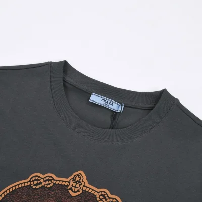 Футболка Prada With A Coat Of Arms "Gray" фото № 3