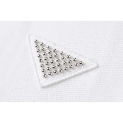 Футболка Prada Logo Made Of Beads "White" фото № 9