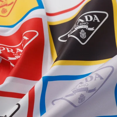 Футболка Prada Logo In Colored Squares "White" фото № 7