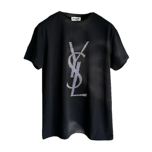 Футболка Saint Laurent With A Sequin Logo "Black"