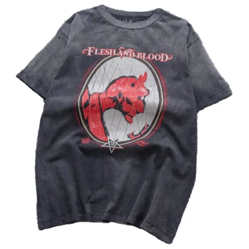 Футболка Saint Michael Flesh And Blood "Gray"