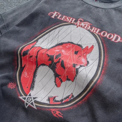 Футболка Saint Michael Flesh And Blood "Gray" фото № 6