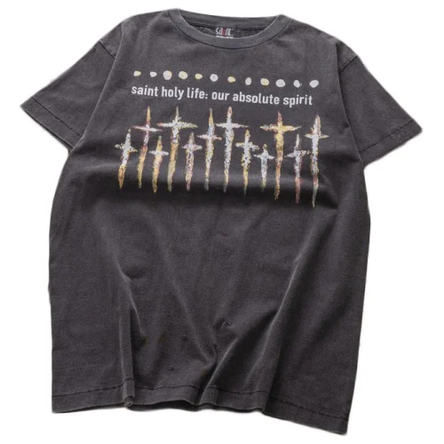 Футболка Saint Michael Print With Circles And Stars "Black"