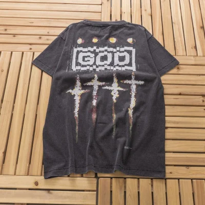 Футболка Saint Michael Print With Circles And Stars "Black" фото № 2