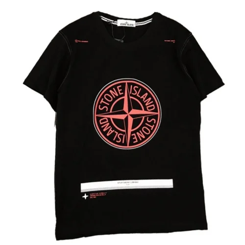 Футболка Stone Island With Compass Logo Print "Black"