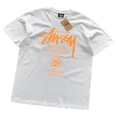 Футболка Stussy Bright Color Front Inscription "White"