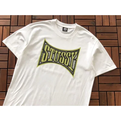 Футболка Stussy Logo Inside Rectangle With Concave Sides "White" фото № 2