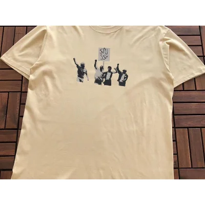 Футболка Stussy People At The Rally Print "Brown" фото № 2
