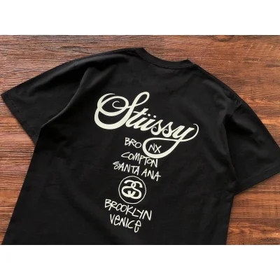 Футболка Stussy Cities And Letter With Mirror Image In Circle "Black" фото № 7