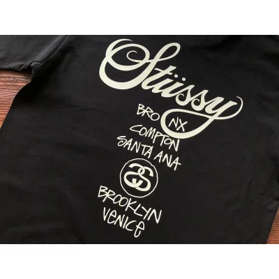 Футболка Stussy Cities And Letter With Mirror Image In Circle "Black" фото № 8