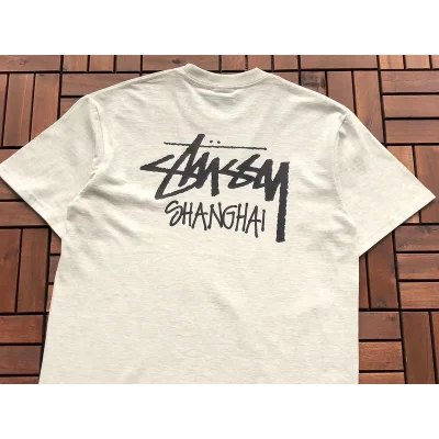 Футболка Stussy Inscription Shanghai "Beige" фото № 2 Футболка Stussy Inscription Shanghai "Beige" фото № 2