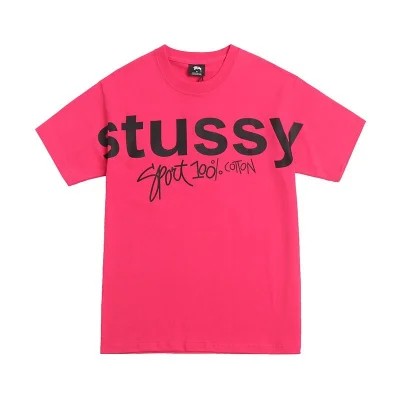 Футболка Stussy 100 Percent Cotton "Pink" фото № 2
