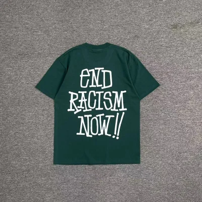 Футболка Stussy End Racism Now "Green" фото № 3