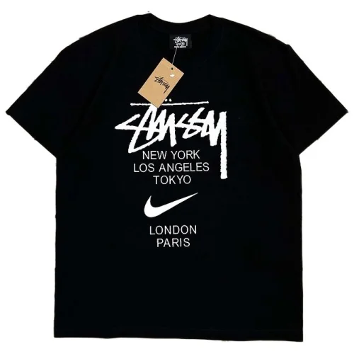 Футболка Stussy X Nike With White Text "Black"