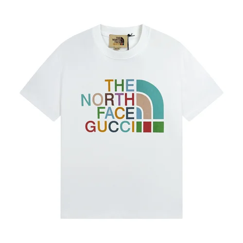 Футболка The North Face X Gucci Multicolored Logos "White"