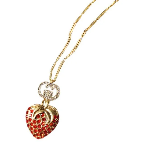 Подвеска Gucci Strawberry And Logo Decoration "Gold"